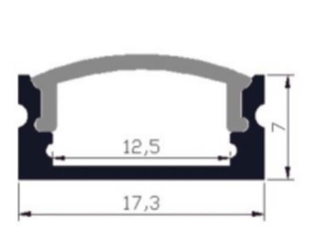 میلوود LED سبک Aluminium Profile Aviation 6063 17.3x7mm
