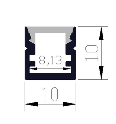 پروفیل آلومینیومی سبک LED مقاوم در برابر شعله 10 x 10 میلی متر کانال آلومینیومی LED