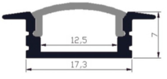 LED نوار نور کانال هوانوردی 6063 آلومینیوم 17.3 X 7mm OEM